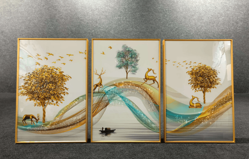 Modern Crystal Painting Set of 3 Style 9